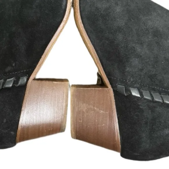 Sezane Black Suede Gabriella Ankle Boots Size 38 / US Size 7