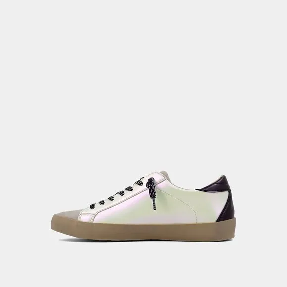 ShuShop Mia Kids Sneaker in Metallic White with Dark laces Size 4 Kids NEW/ NWT