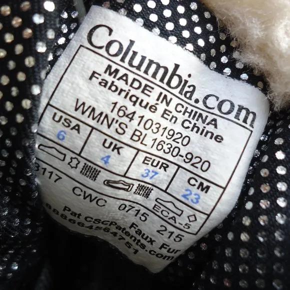 SIZE 6. COLUMBIA omni-grip crystal shorty winter snow boots.