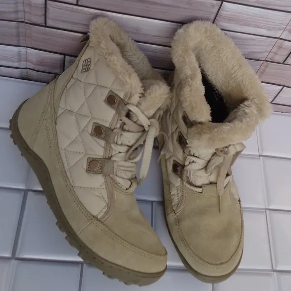 SIZE 6. COLUMBIA omni-grip crystal shorty winter snow boots.