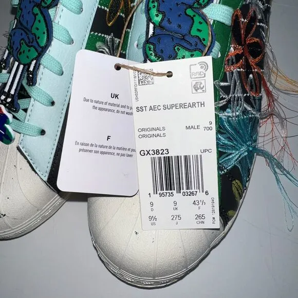 Size 9.5 Mens Superearth Adidas Original Sean Wotherspoon Superstar Style GX3823