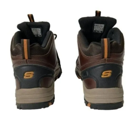 Skechers Leather Waterproof Hiking Boots Relment Traven Dark  Brown 65529 size 9