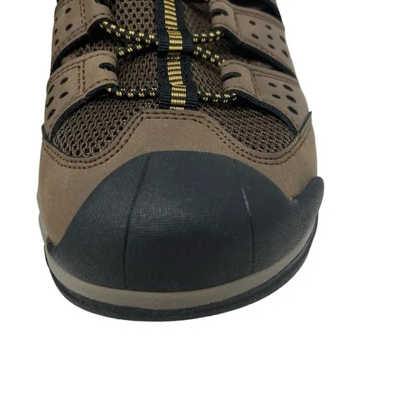 Skechers Men’s Size 12 Brown Leather Closed Toe Fisherman Bungee Sandals New