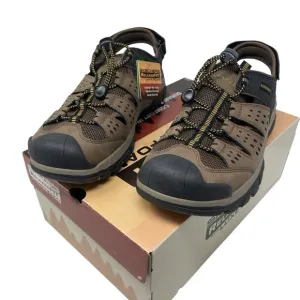 Skechers Men’s Size 12 Brown Leather Closed Toe Fisherman Bungee Sandals New