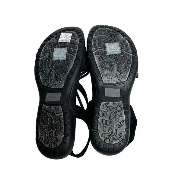 Skechers NWOT black reggae slim sunnyside memory foam walking sandals size 11