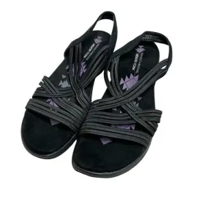 Skechers NWOT black reggae slim sunnyside memory foam walking sandals size 11