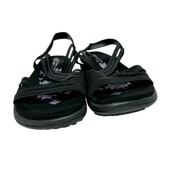 Skechers NWOT black reggae slim sunnyside memory foam walking sandals size 11