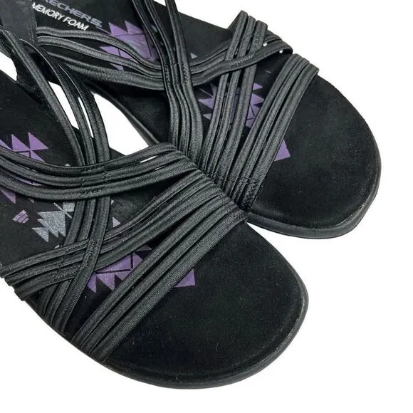 Skechers NWOT black reggae slim sunnyside memory foam walking sandals size 11