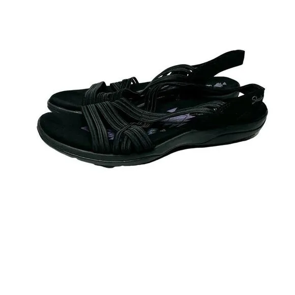 Skechers NWOT black reggae slim sunnyside memory foam walking sandals size 11