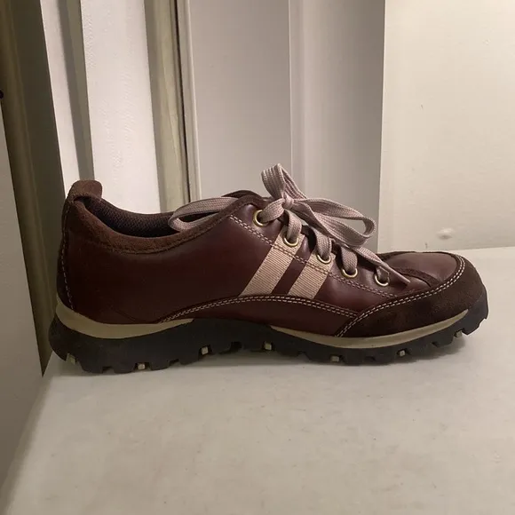 Skechers Toffee Brown Leather Sneaker Loafers Sz 9.5