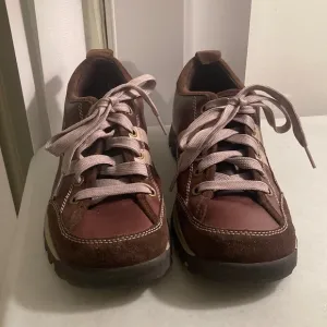 Skechers Toffee Brown Leather Sneaker Loafers Sz 9.5
