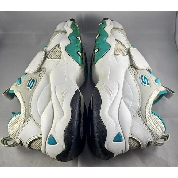 Skechers Women's D Lites 3 White/Lite Grey/Turquoise/Black Sneakers Size 6
