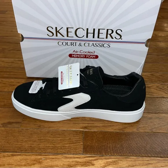 Sketchers Court &amp; Classics Eden XL Low Top Sneakers Black &amp; White Men’s Size 10