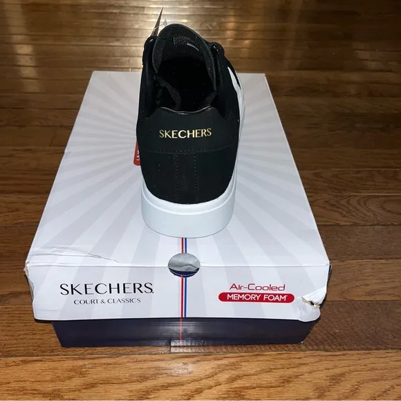 Sketchers Court &amp; Classics Eden XL Low Top Sneakers Black &amp; White Men’s Size 10