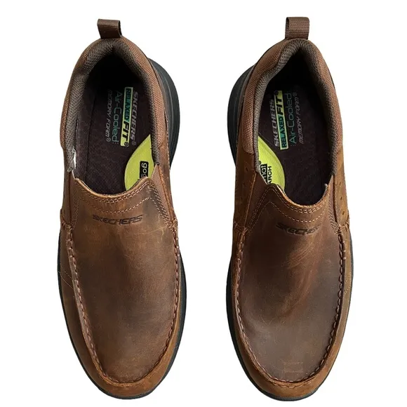 Sketchers Relaxed Fit Air Cooled Memory Foam Work Goga Mat Arch Comfort Loafers
