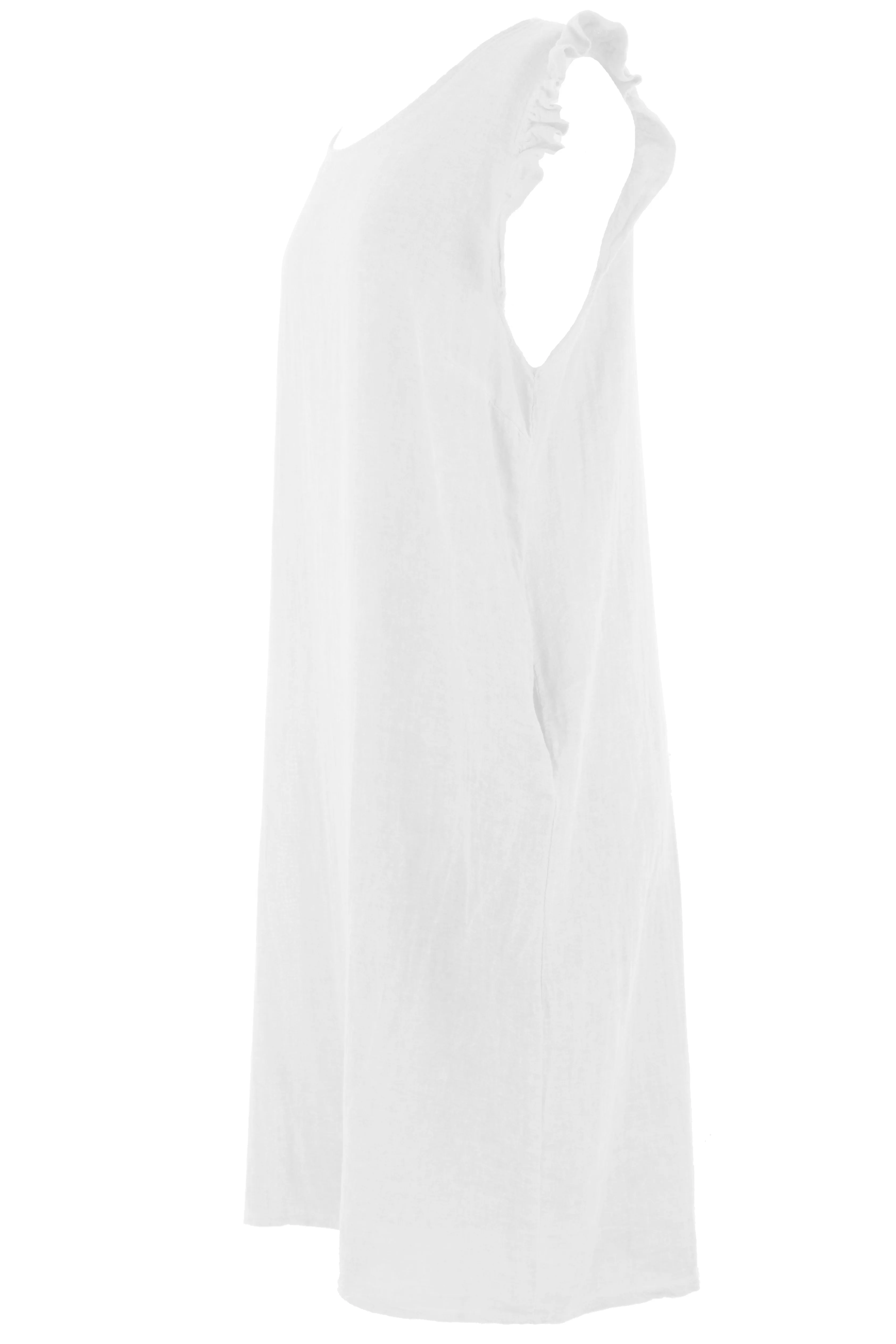 Sleeveless Button Back Linen Dress