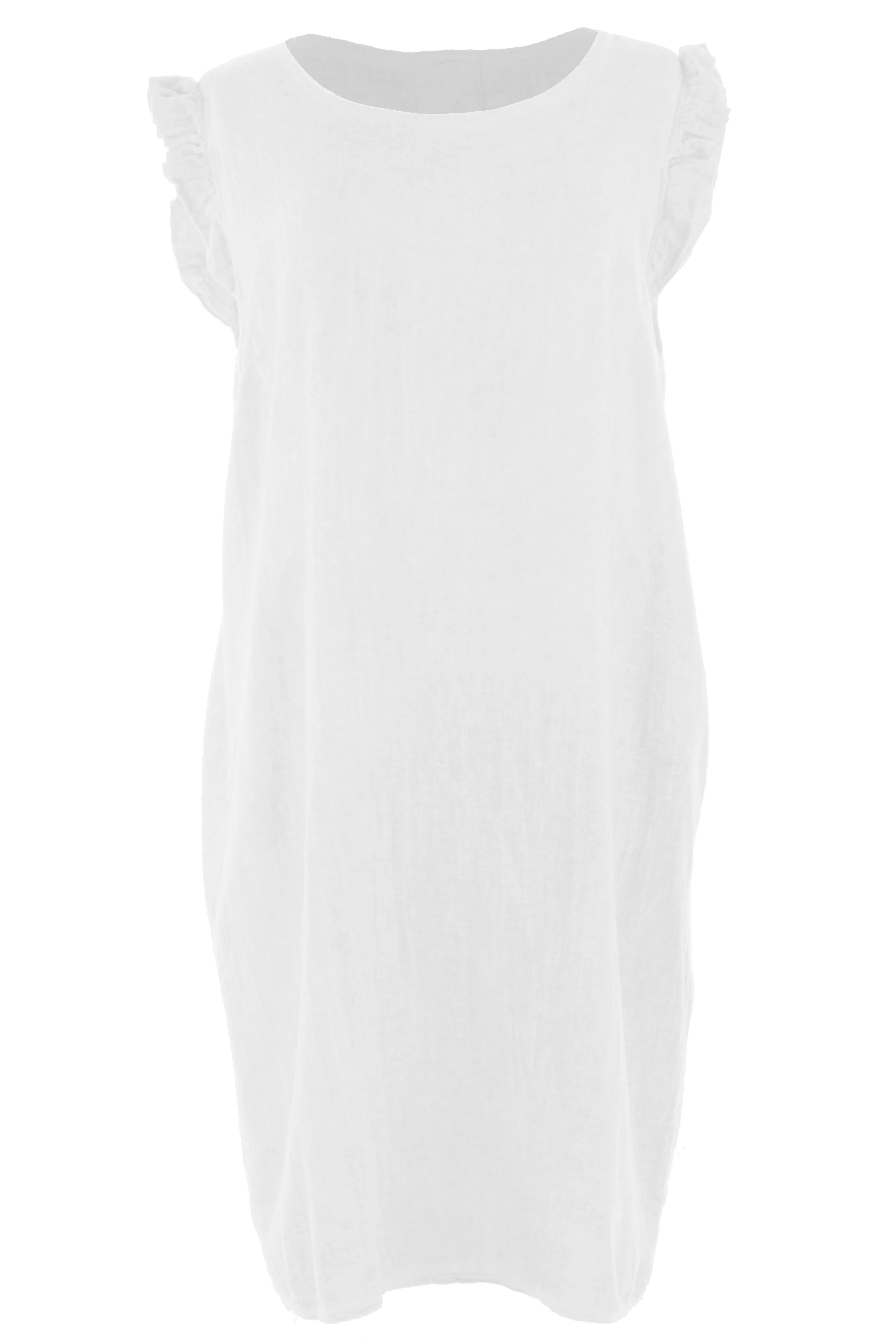 Sleeveless Button Back Linen Dress