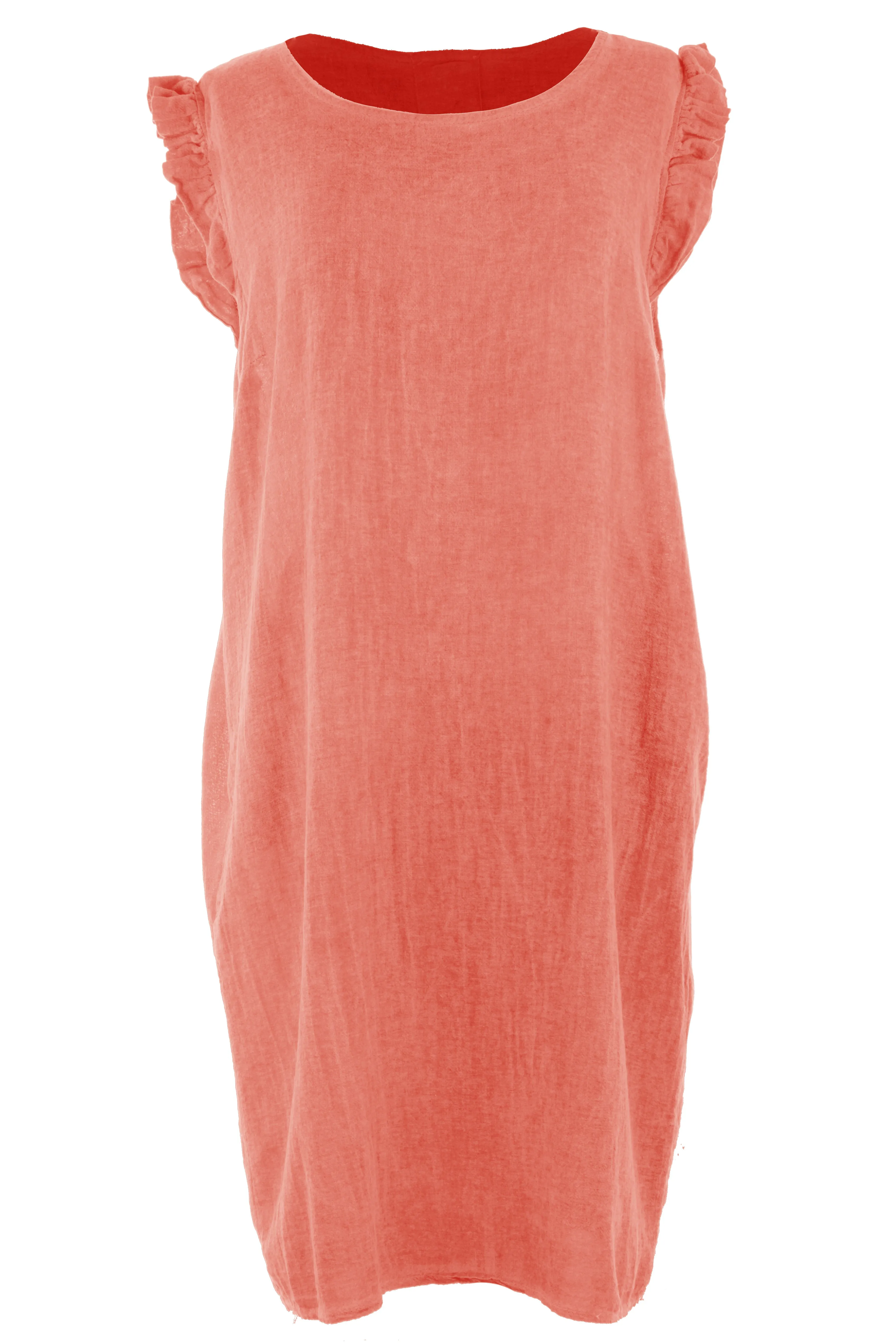 Sleeveless Button Back Linen Dress