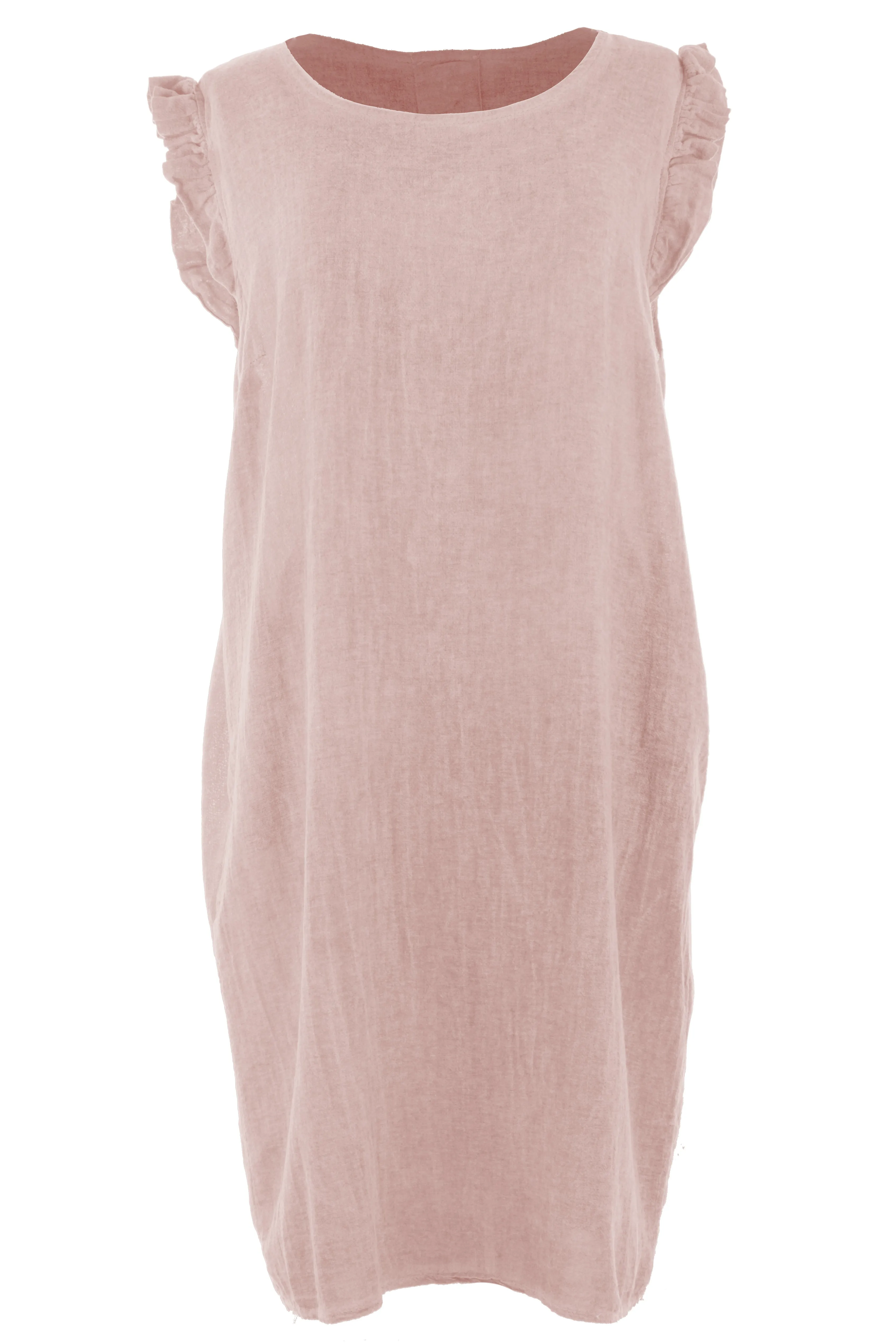 Sleeveless Button Back Linen Dress