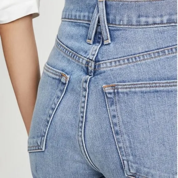 Slvrlake London Salt Flats Jeans Ultra High Rise Cropped Straight Leg Size 24