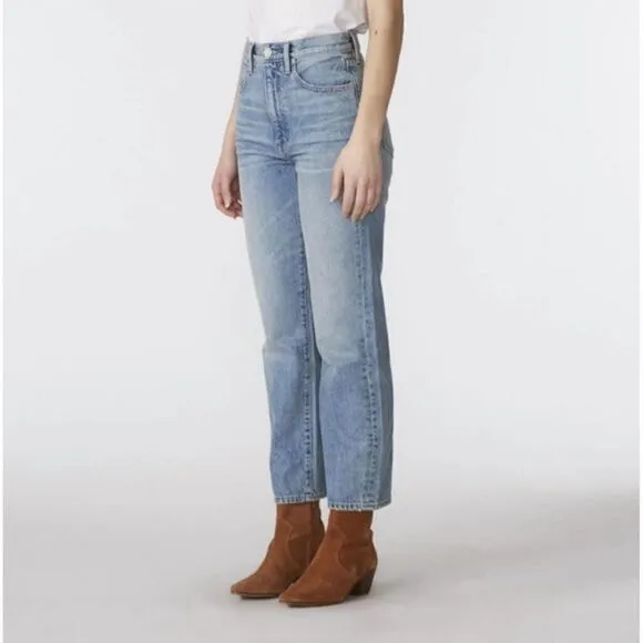 Slvrlake London Salt Flats Jeans Ultra High Rise Cropped Straight Leg Size 24