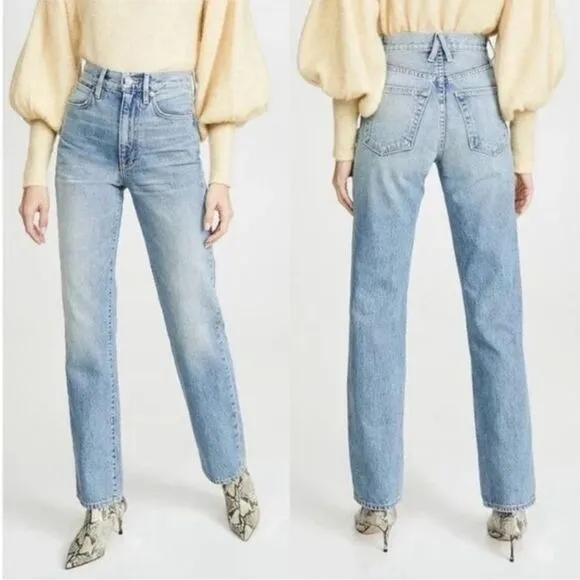 Slvrlake London Salt Flats Jeans Ultra High Rise Cropped Straight Leg Size 24