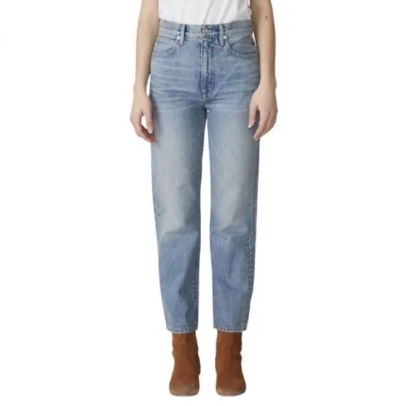 Slvrlake London Salt Flats Jeans Ultra High Rise Cropped Straight Leg Size 24