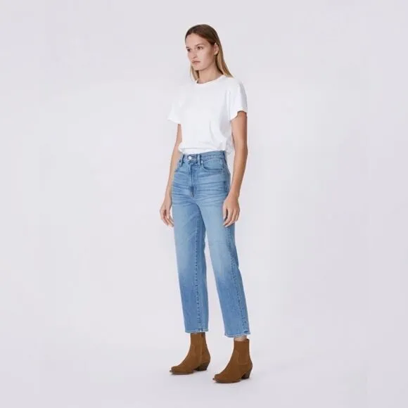 Slvrlake London Salt Flats Jeans Ultra High Rise Cropped Straight Leg Size 24