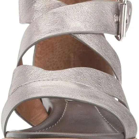 SOFFT  Mirabelle  New Women's Anthracite Metallic Leather Sandals, Size 7.5