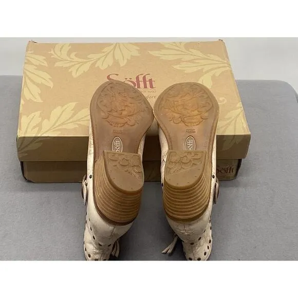 Sofft Women’s Allene II Western Suede Antique StudBoots Natural Sz 8.5