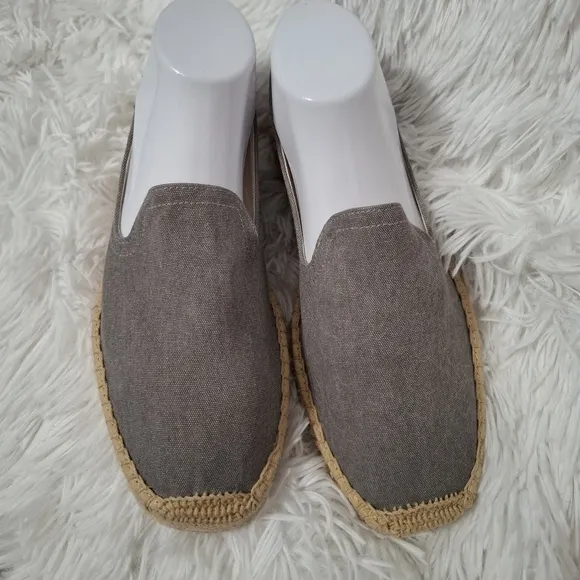 Soludos Men’s Espadrilles Sandal Gray Summer Platform Slip On Size 8