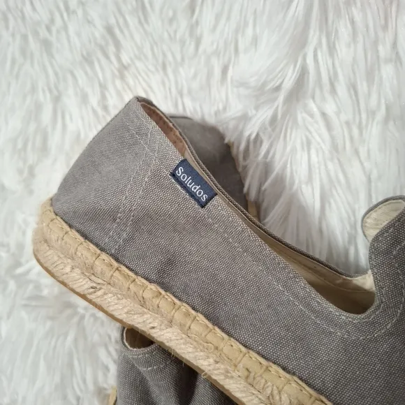 Soludos Men’s Espadrilles Sandal Gray Summer Platform Slip On Size 8