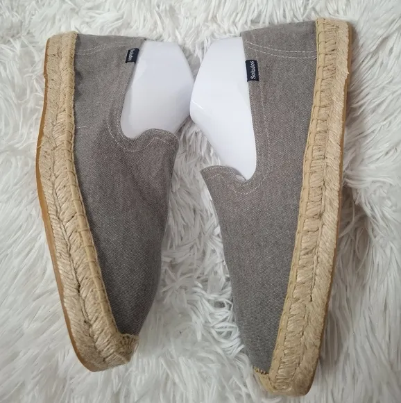 Soludos Men’s Espadrilles Sandal Gray Summer Platform Slip On Size 8