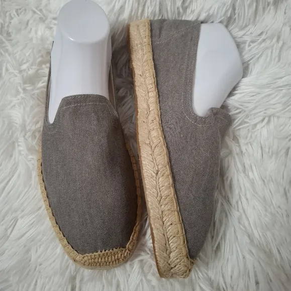 Soludos Men’s Espadrilles Sandal Gray Summer Platform Slip On Size 8