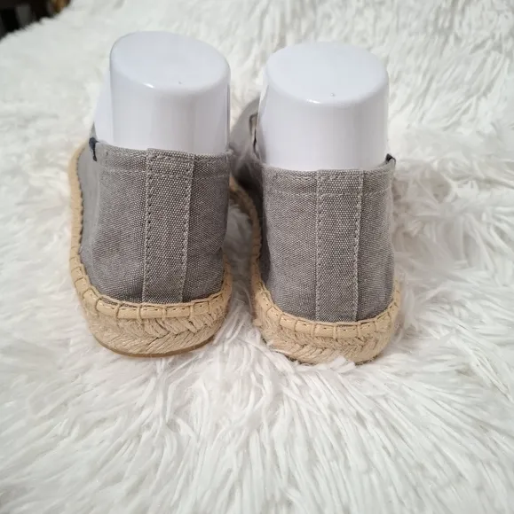 Soludos Men’s Espadrilles Sandal Gray Summer Platform Slip On Size 8