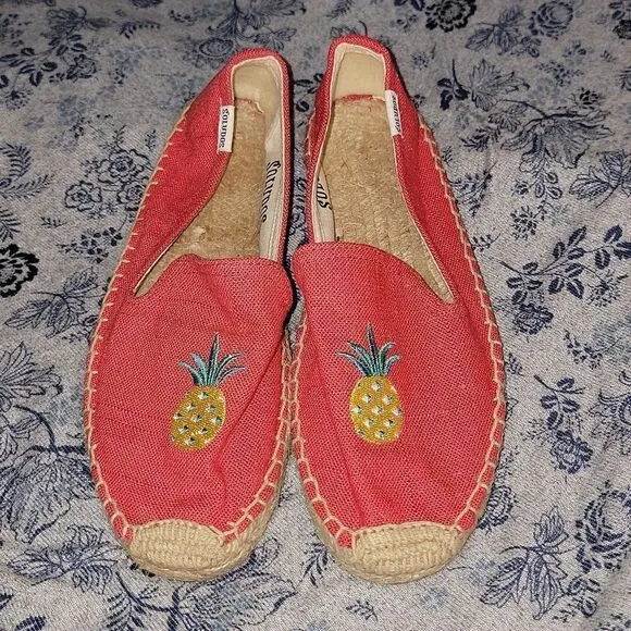 Soludos Smoking Pineapple Slip On Espadrille Shoes Size 6