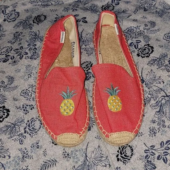 Soludos Smoking Pineapple Slip On Espadrille Shoes Size 6