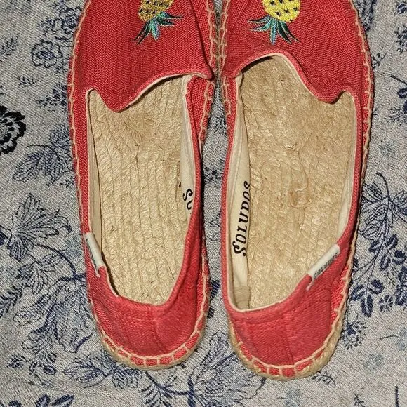 Soludos Smoking Pineapple Slip On Espadrille Shoes Size 6