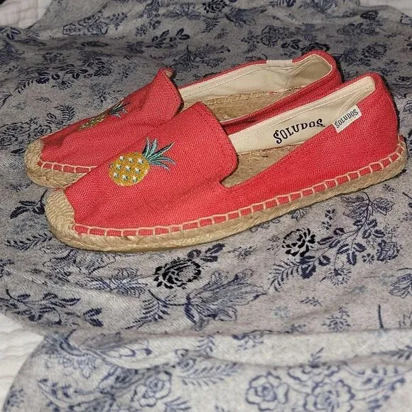 Soludos Smoking Pineapple Slip On Espadrille Shoes Size 6