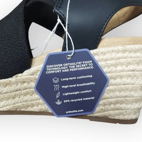 Sonoma Goods For Life Coraa Women's Espadrille Wedge Sandals Black Size 7.5