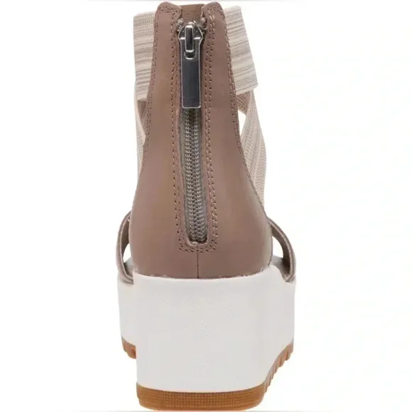 Sorel Cameron Flatform Ankle-Strap Sandals - Leather size 7.5