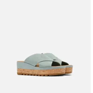 SOREL CAMERON FLATFORM MULE WEDGE SANDALS WOMENS