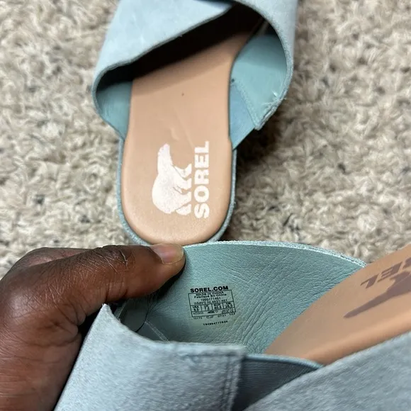 SOREL CAMERON FLATFORM MULE WEDGE SANDALS WOMENS
