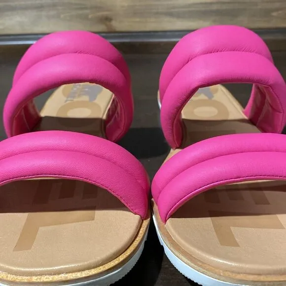 Sorel ELLA II Puff Slide Fucshia Fizz Sandals Size 10