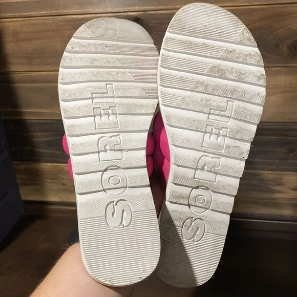 Sorel ELLA II Puff Slide Fucshia Fizz Sandals Size 10