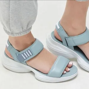 Sorel Explorer Blitz Stride Sandals Leather Wedge Crushed Blue Size 8.5 NEW