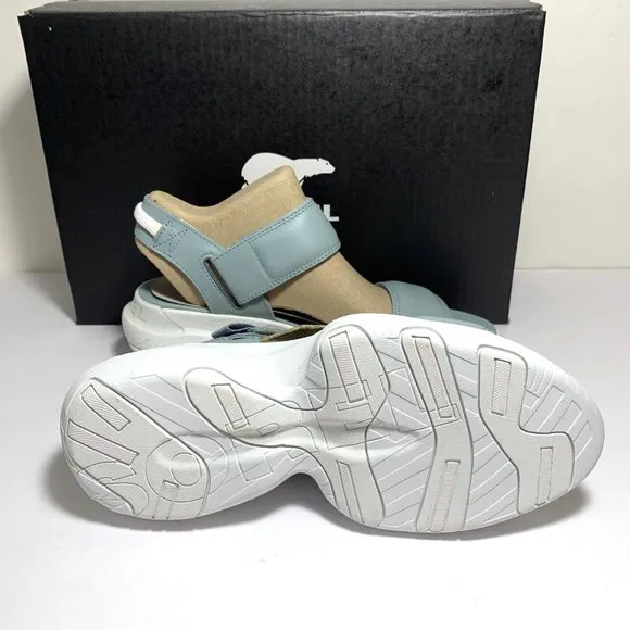 Sorel Explorer Blitz Stride Sandals Leather Wedge Crushed Blue Size 8.5 NEW