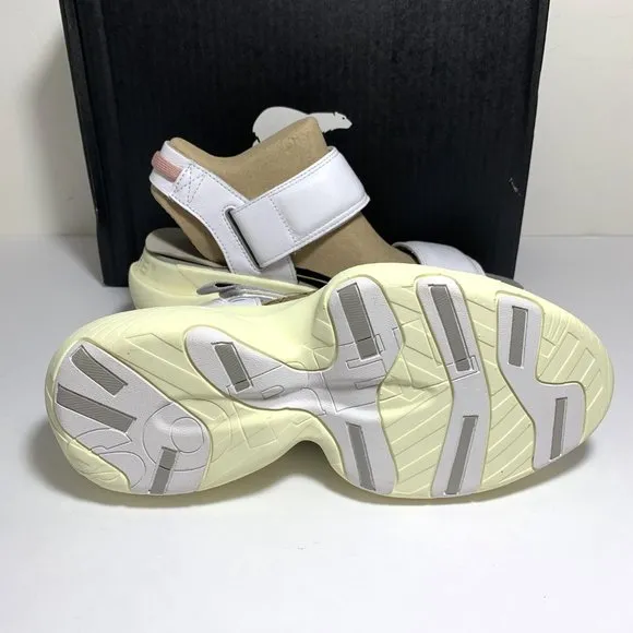 Sorel Explorer Blitz Stride Sandals Leather Wedge White Bolt Hint Size 7 NEW