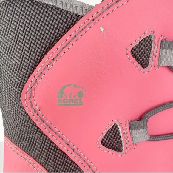 Sorel IcePack Pink Black Techlite Warm Cozy Winter Snow Rain Boots