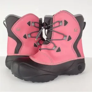 Sorel IcePack Pink Black Techlite Warm Cozy Winter Snow Rain Boots